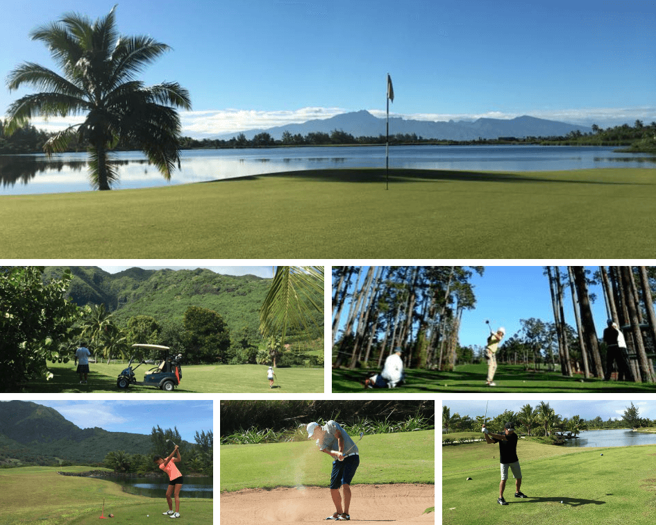 Golf course in Moorea for the Tahiti Open Golf event